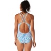 image:imageSpeedo Womens Swimsuit One Piece Thin Strap High CutTopography Swirl Dazzling Blue