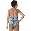 image:imageSpeedo Womens Swimsuit One Piece VNeck Shirred Halter Moderate CutAnimal Swirl Dark Ivy