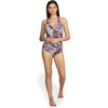 image:imageSpeedo Womens Swimsuit One Piece VNeck Shirred Halter Moderate CutAnimal Swirl Festival Fuchsia