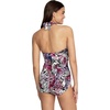 image:imageSpeedo Womens Swimsuit One Piece VNeck Shirred Halter Moderate CutAnimal Swirl Festival Fuchsia