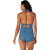 image:imageSpeedo Womens Swimsuit One Piece VNeck Shirred Halter Moderate CutHigh Neck Bold Animal