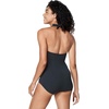 image:imageSpeedo Womens Swimsuit One Piece VNeck Shirred Halter Moderate CutSpeedo Black