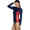 image:imageSpeedo Womens Uv Swim Shirt Long Sleeve RashguardRedWhiteBlue Logo