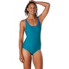 image:imageSpeedo Womens Swimsuit One Piece Contrast Binding High CutDeep Lake