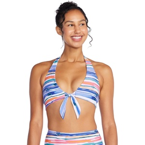 image:imageSpeedo Womens Swimsuit Bikini Top VNeck HalterBikini TopBrushed Stripe