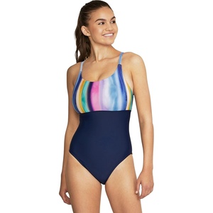 image:imageSpeedo Womens Swimsuit One Piece Adjustable Square Neck Contemporary CutPorcelain