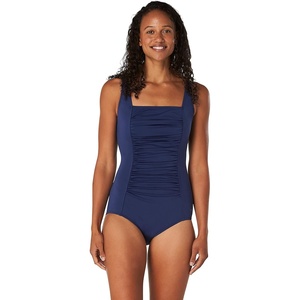 image:imageSpeedo Womens Swimsuit One Piece Endurance Shirred Tank Moderate CutPeacoat