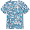 image:imageSpeedo Boys Uv Swim Shirt Short Sleeve Tee GraphicShark Chalk Scuba Blue