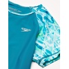 image:imageSpeedo Girls Uv Swim Shirt Short Sleeve Printed RashguardCapri Breeze