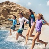 image:imageSpeedo Girls Uv Swim Shirt Short Sleeve Printed RashguardGrey