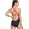 image:imageSpeedo Womens Swimsuit One Piece Endurance Cross Back Solid Adult Team ColorsSpark BlackRed