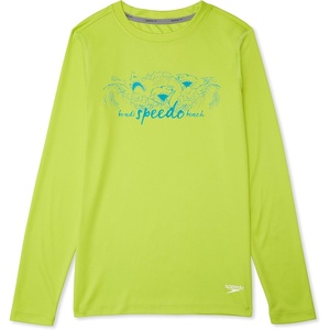 image:imageSpeedo Boys UV Swim Shirt Long Sleeve Tee GraphicAcid Lime