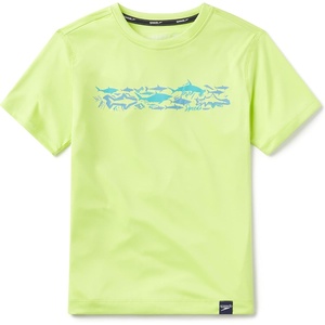 image:imageSpeedo Boys Uv Swim Shirt Short Sleeve Tee GraphicSharp Green