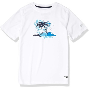 image:imageSpeedo Boys Uv Swim Shirt Short Sleeve Tee GraphicWhite