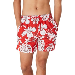 image:imageSpeedo Mens Swim Trunk Mid Length Redondo FloralPhilo Palm High Risk Red