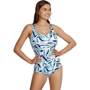 image:imageSpeedo Womens Swimsuit One Piece Sweetheart Moderate CutWatercolor Bright Cobalt