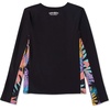 image:imageSpeedo Girls Uv Swim Shirt Long Sleeve RashguardSpeedo Black Splice