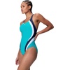 image:imageSpeedo Womens Swimsuit One Piece Creora Highclo Quantum Splice High Cut SolidFusion Mayan BluePeacoat