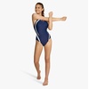 image:imageSpeedo Womens Swimsuit One Piece Creora Highclo Quantum Splice High Cut SolidFusion NavyWhite