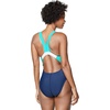 image:imageSpeedo Womens Swimsuit One Piece Creora Highclo Quantum Splice High Cut SolidFusion Peacoat