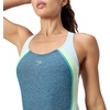 image:imageSpeedo Womens Swimsuit One Piece Creora Highclo Quantum Splice High Cut SolidHeather Dark Teal
