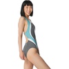 image:imageSpeedo Womens Swimsuit One Piece Creora Highclo Quantum Splice High Cut SolidHeather Porcelain