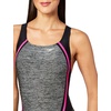 image:imageSpeedo Womens Swimsuit One Piece Creora Highclo Quantum Splice High Cut SolidHeather Power Pink