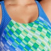 image:imageSpeedo Womens Swimsuit One Piece Creora Highclo Quantum Splice High Cut SolidOmbre Check Sevres Blue