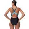 image:imageSpeedo Womens Swimsuit One Piece Creora Highclo Quantum Splice High Cut SolidRib AnthraciteAngelic Blue