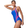 image:imageSpeedo Womens Swimsuit One Piece Creora Highclo Quantum Splice High Cut SolidRib Deep SapphireMargarita Pink