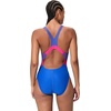 image:imageSpeedo Womens Swimsuit One Piece Creora Highclo Quantum Splice High Cut SolidRib Deep SapphireMargarita Pink