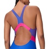 image:imageSpeedo Womens Swimsuit One Piece Creora Highclo Quantum Splice High Cut SolidRib Deep SapphireMargarita Pink