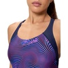 image:imageSpeedo Womens Swimsuit One Piece Creora Highclo Quantum Splice High Cut SolidTideway Wave Peacoat