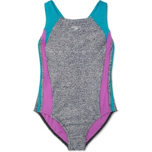 image:imageSpeedo Girls Swimsuit One Piece Infinity Splice Thick StrapHeather GreyCeramic