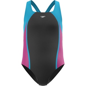image:imageSpeedo Girls Swimsuit One Piece Mesh Splice Thick StrapMesh Speedo Black