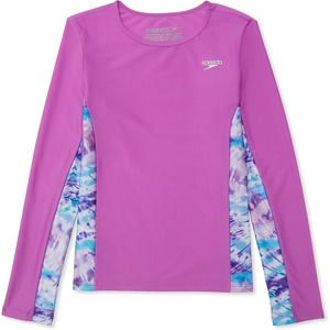 image:imageSpeedo Girls Uv Swim Shirt Long Sleeve RashguardByzantium Splice