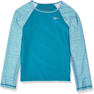 image:imageSpeedo Girls Uv Swim Shirt Long Sleeve RashguardCapri Breeze