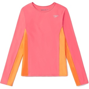 image:imageSpeedo Girls Uv Swim Shirt Long Sleeve RashguardCoral Paradise