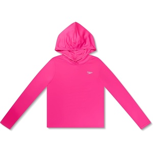 image:imageSpeedo Girls Uv Swim Shirt Long Sleeve RashguardHooded Flare Pink