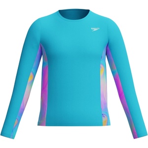 image:imageSpeedo Girls Uv Swim Shirt Long Sleeve RashguardHula Blend