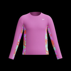 image:imageSpeedo Girls Uv Swim Shirt Long Sleeve RashguardKaluna Floral