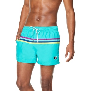 image:imageSpeedo Mens Swim Trunk Short Length Redondo StripedBlue Atoll Block