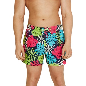 image:imageSpeedo Mens Swim Trunk Short Length Redondo StripedPalm Blue Atoll