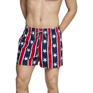 image:imageSpeedo Mens Swim Trunk Short Length Redondo StripedRedWhiteBlue