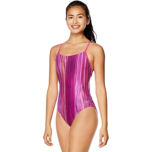 image:imageSpeedo Womens Swimsuit One Piece Prolt Relay BackCascading Stripe Purple