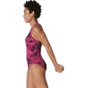 image:imageSpeedo Womens Swimsuit One Piece High Neck Contemporary CutBlended Ink Festival Fuchsia