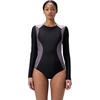 image:imageSpeedo Womens Swimsuit One Piece Hydraline Standard CutLS Zip AnthraciteVintage Fog
