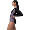 image:imageSpeedo Womens Swimsuit One Piece Hydraline Standard CutLS Zip AnthraciteVintage Fog
