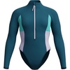 image:imageSpeedo Womens Swimsuit One Piece Hydraline Standard CutLS Zip Dark Teal