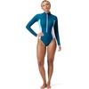 image:imageSpeedo Womens Swimsuit One Piece Hydraline Standard CutLS Zip Dark Teal